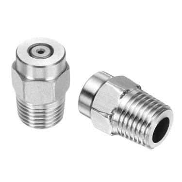 Imagem de HARFINGTON 2 peças ponta limpa superfície 0 grau 1/4 polegada NPT macho 1,514 orifício 4000 PSI aço inoxidável rosqueado lavadora de pressão bicos pulverizadores para pistolas de água vassoura de água