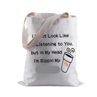 Imagem de BLUPARK Saco de compras Donuts Lover Gift Coffee Lover Sippin My D Coffee Tote Bag, My Dunkin, One Size