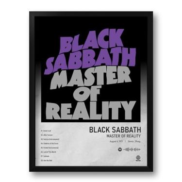 Imagem de Quadro com Moldura Spotify Álbum Master Of Reality Black.Sabbath - Tam. 33x43cm