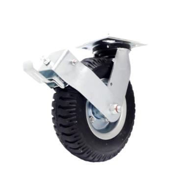 Imagem de Rodizio Borracha Roda Maciça 250-4 Rol.Esfera C/Freio 200Kg