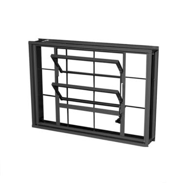 Imagem de Vitrô Basculante Em Aço Com Grade Quadriculada 60x60 R120 Tradição