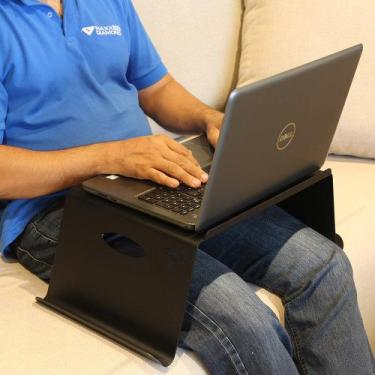 Imagem de Suporte Porta Notebook/PC - Café Cama/Sofá - Alumínio Preto - Maxx Dia
