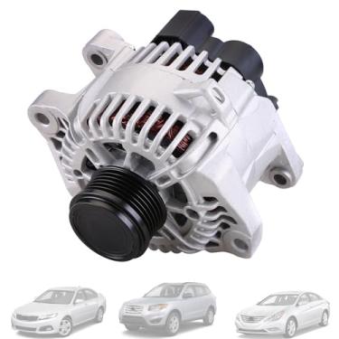 Imagem de Alternador compatível com Hyundai Sonata 2.4L 2010-2013, Tucson 2.4L 2010-2013, Santa fe 2.4L 2010-2012, 12V 110Amp Alternador de alta saída substitui # 37300-2G400 11491 11492 11493