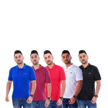 Imagem de Kit 4 Camisas Polo Masculina Iguana Original, Cinza, GG, Masculino
