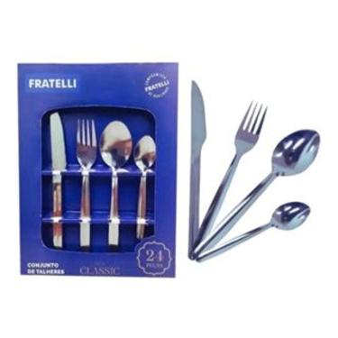 Imagem de Faqueiro Conjunto De Talheres 24 Peças Inox Classic Fratelli