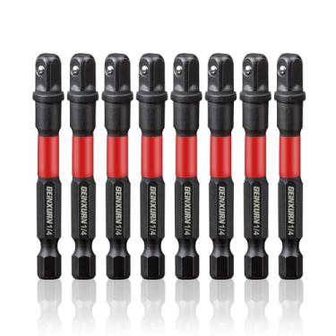 Imagem de GEINXURN Conjunto De Adaptadores Soquete Impacto Com 8 Peças, Quadrado 1/4", Chave Fenda Extensão 2,5 Polegadas, Adapte Sua Furadeira Elétrica A Chaves Alto Torque