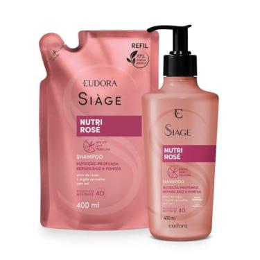 Imagem de Eudora Kit Siàge Nutri Rose: Shampoo 400ml + Refil 400ml