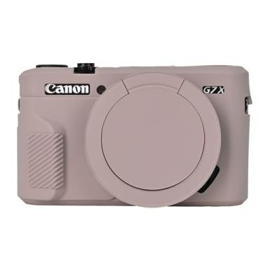 Imagem de Capa G7X Mark II, capa protetora para câmera digital Canon Powershot G7X Mark II, capa de lente removível, capa de silicone macia, capa protetora de borracha, cinza