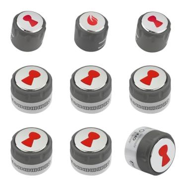 Imagem de Kit de botões de controle de grelha 67692, compatível com Weber Summit 660/670 Grill (2012 e mais recentes), inclui 6 maçanetas de queimador principal, 1 botão de queimador infravermelho, 1 botão de