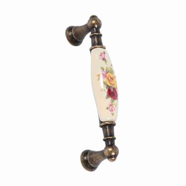 Imagem de Eujgoov Manunha de Porta de Cerâmica de Cerâmica Vintage Pull Puxador de Botões de Gabinete Com Parafusos Holoque de Armário de Liga de Luz Decoração de Guarda -roupa Easy Instalação 8 Tamanhos para