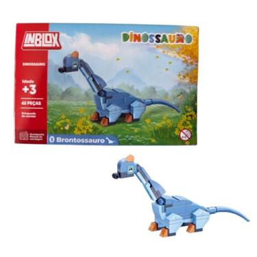 Imagem de Bloco De Montar Dinossauro Modelo Brontossauro 62 Peças Número 3 De 6 Modelos Colecionáveis