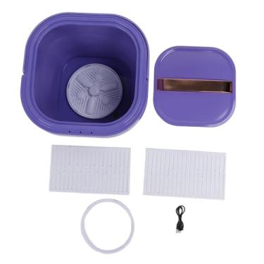 Imagem de Máquina de lavar dobramento Mini Mini arruela dobrável Máquina de lavar roupa de roupas de roupa recarregável para camping Apartamento Dorms Material de silicone 1766g (Violeta)