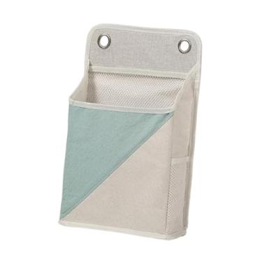 Imagem de Fenteer Organizador de parede para dormitório, bolsa dobrável para armazenamento de cabeceira com bolso para guarda-roupa e cozinha, Verde