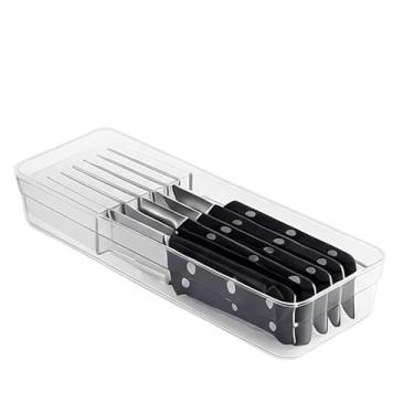 Imagem de Kit Organizador de Talher 5 Divisorias Porta Facas Para Gaveta Organizador Utensilios Grandes(Organizador Facas)