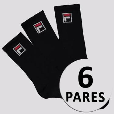 Imagem de Kit Meia Fila Fbox 6 Pares Cano Alto Preto, 34-38