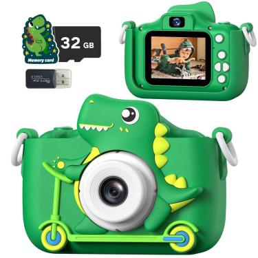 Imagem de Câmera infantil Teslahero Teslahero 48MP 1080P com cartão SD de 32GB verde