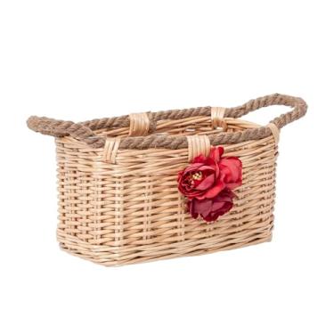 Imagem de YRLSOTGE Cesto de armazenamento de vime feito à mão (original)