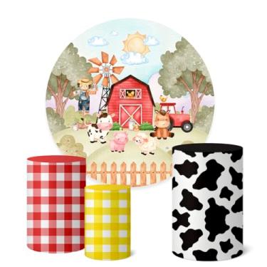 Imagem de Trio Capas Cilindro + Painel Sublimado 1,50m Fazendinha (K1FZD039)