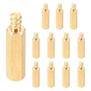 Imagem de PATIKIL 24 peças M2 macho para fêmea espaçadores hexagonais pilares, M2 6+3 mm latão placa-mãe suportes cobre