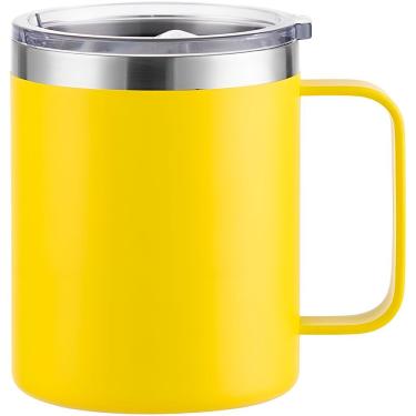 Imagem de Caneca Copo Térmico Aço Inox 360ml Cerveja Café Bebidas Amarelo
