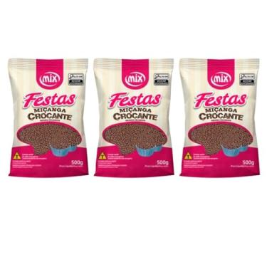 Imagem de Confeito Miçanga Brigadeiro Kit 3 Pacotes Mix
