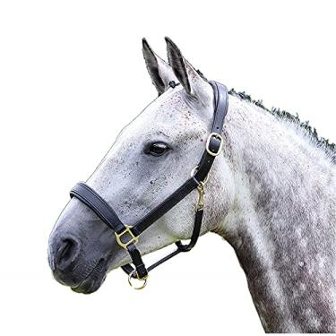 Imagem de Shires Cavalo equestre de couro Blenheim cabresto para viagem (completo, preto)