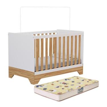 Imagem de Berço Americano Popy Retrô 3 em 1 com Colchão Supreme - Móveis Peroba,