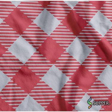 Imagem de TNT Estampado 1,40M 40G Xadrezão BRANCO/VERMELHO Rolo com 25 Metros - 