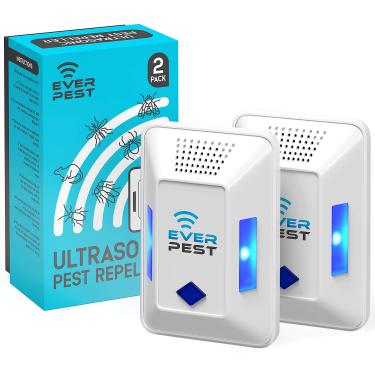 Imagem de Repelente ultrassônico de pragas modelo T1 - Controle eletrônico de insetos Defensor 2 pacotes - Roach Bed Bug Mouse Mosquito Killer