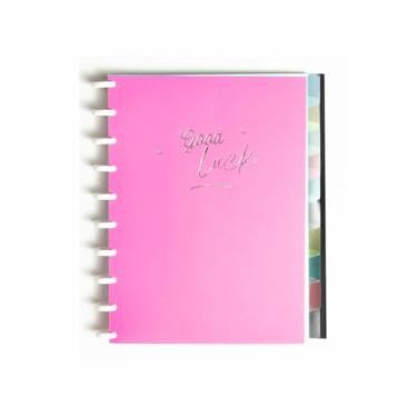 Imagem de Caderno Universitário 50 Folhas Disco Capa PP com estojo régua e 10 divisórias, PP, (20x28 cm), Pink, Romitec