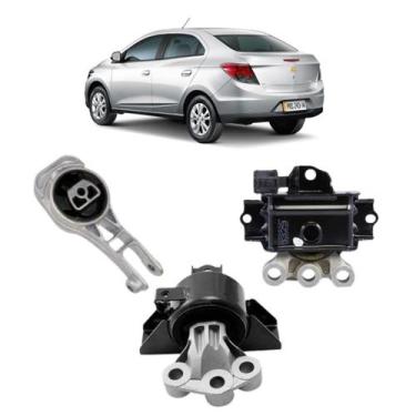 Imagem de Kit 3 Coxim Calço Motor LE LD Cambio Manual Prisma 2013/... - Solupe P