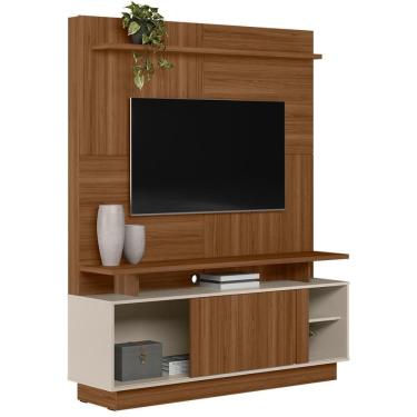 Imagem de Estante Painel Para 60 Pol 150cm Sena L06 Jatobá-off White - Mpozenato