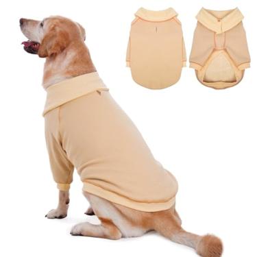 Imagem de ROZKITCH Moletom com capuz para cães grandes com orifício para trela, moletom de lã elegante outono frio inverno manga comprida, roupas quentes e aconchegantes para animais de estimação para meninos e