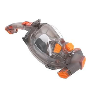 Imagem de Zhjvihx Óculos de Snorkel de Rosto Completo, óculos de Slokel Ajustáveis Anti Nevoeiro de Snorkel de 180 Graus Vista Panorâmica à Prova de Vazamento Com Parafuso de Montagem da Câmera para Mergulho