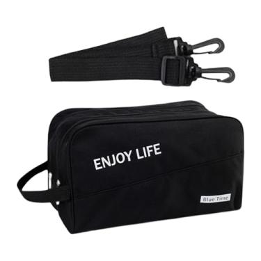 Imagem de rockible Bolsa de ginástica, bolsa de viagem, tote para mulheres e homens, multifuncional, leve, para o fim de semana, de ombro para academia, esportes, viagem, Preto