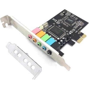 Imagem de Pardarsey Placa de som PCIe, 5.1 interna para PC Windows 7 com suporte de perfil baixo, placa de áudio PCI-e estéreo 3D, chip CMI8738, placa de som de 32/64 bits, adaptador PCI Express
