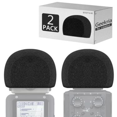 Imagem de Geekria Para Creators Espuma Para-brisas Compatível com ZOOM H5, H6 Handy Recorder, Capa de Vento de Microfone, Filtro de Espuma Esponja, Gravador Digital Portátil (Preto/Pacote com 2)