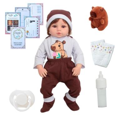 Imagem de Bebê Reborn Boneca Realista Fio a Fio Itens Capivara