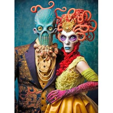 Imagem de Cross & Glory - Meet The Aliens: Sylas and Eirlys - 1000 Piece Jigsaw Puzzle | Vibrant Art Nouveau Design | Interstellar Romance Themed