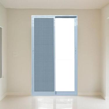 Imagem de Porta de Correr com Tela Mosquiteira 1,50x2,15m Vidro Temperado 6cm Fá