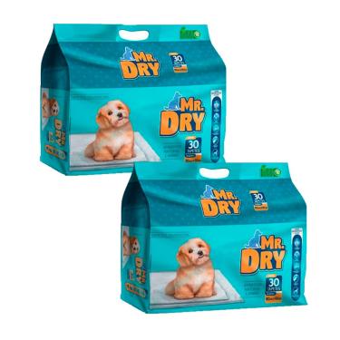 Imagem de Kit 02un Tapete Higiênico Mr Dry 80x60cm 30 Unidades