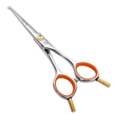 Imagem de Fenice Peak Tesoura reta pequena de 15 cm, tesoura leve para cuidados com cães e gatos, com ponta redonda de segurança, lâminas afiadas de aço inoxidável JP440C para corpo, nariz, orelha e pêlos de