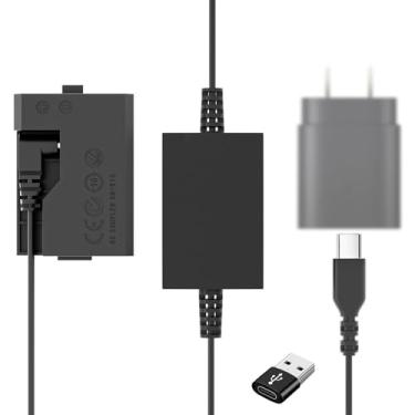 Imagem de DR-E10 Acoplador CC LP-E10 Bateria falsa Cabo USB C Substituir ACK-E10 Adaptador de alimentação CA compatível com Canon EOS Reble T7 T6 T5 T3 T100 1100D 1200D 1300D 1500D 2000D Kiss X50 X70 X80 X80 90