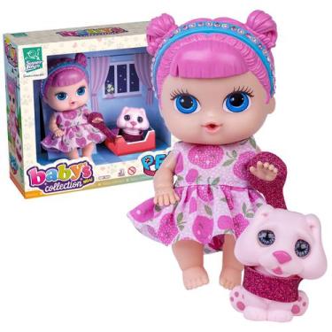 Imagem de Boneca Bebe Pet Com Cachorrinho de Estimação Baby Brinquedo - Super To
