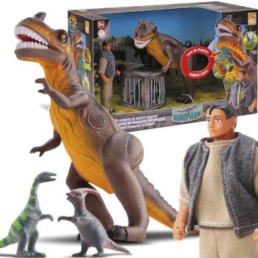 Imagem de Tiranossauro Rex Com Som Boneco Caçador e 2 Mini Dinossauros - Bee Toy