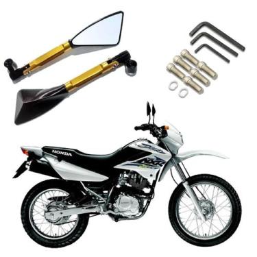 Imagem de Kit Retrovisor Esportivo Triangular R08 para Moto Honda NXR 125 BROS K
