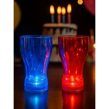 Imagem de Combo 2 Copo LED Colorido Pisca Sortido Festa Lembrancinha - Crgfestas