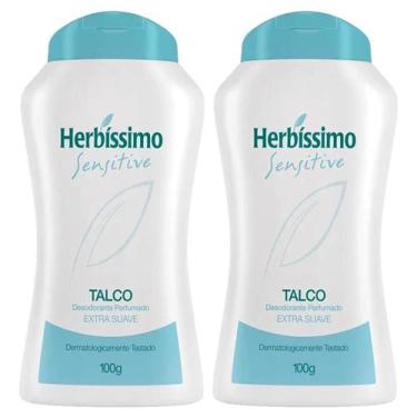 Imagem de 2x herbíssimo sensitive talco desodorante perfumado extra suave deixa 