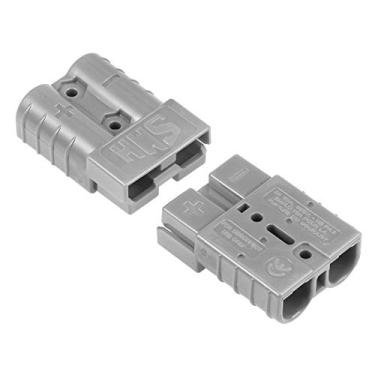 Imagem de uxcell Conector de fio 50A de desconexão rápida da bateria de calibre 6 para motorista de reboque de carro de guincho, cinza, 4 peças