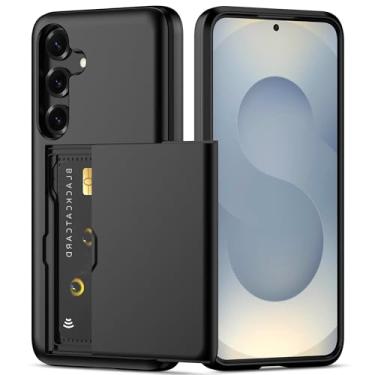 Imagem de Nvollnoe Capa para Samsung S25 Plus com suporte para cartão de camada dupla, capa protetora resistente, compartimento oculto para cartão, capa carteira fina para Samsung S25 Plus de 6,7 polegadas